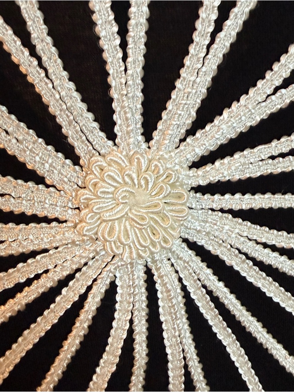 Lauren Michelle Black Cardigan with White Daisy Embroidery - Picture 4 of 9